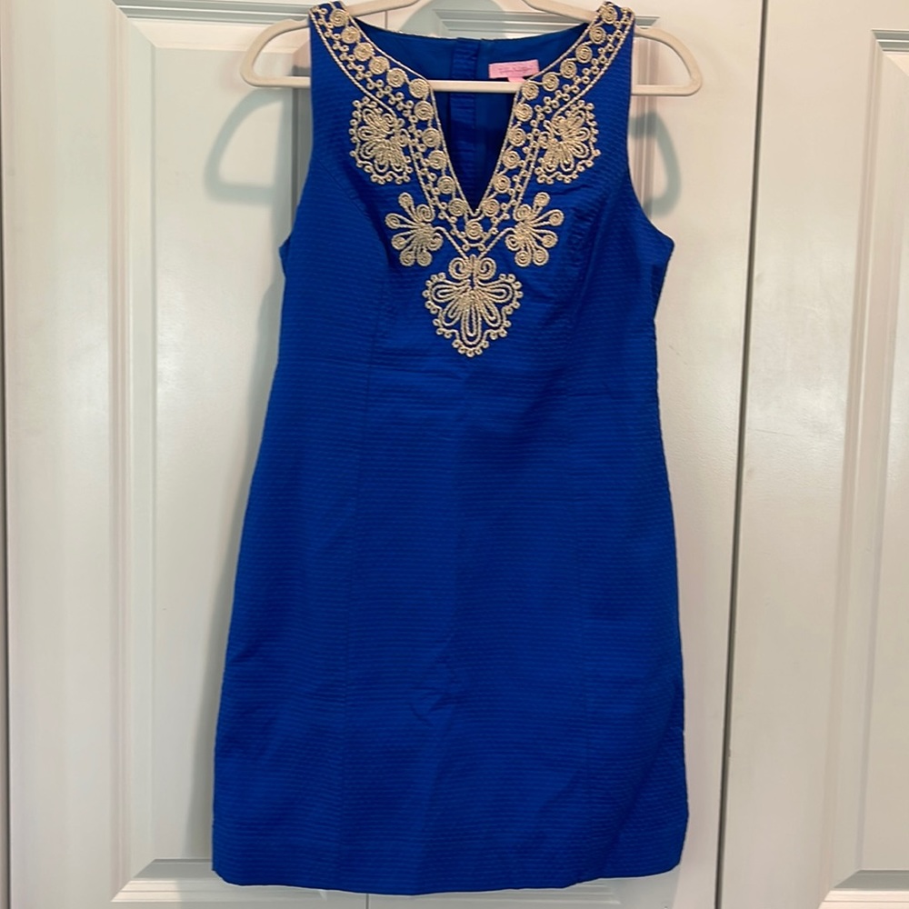 Lilly Pulitzer dress with gold piping - size 4